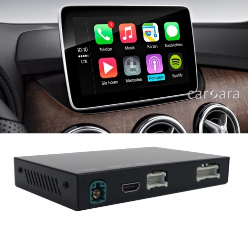 Wireless Apple CarPlay module add-on to B class W246 factory screen android auto box using original control and MIC for voice