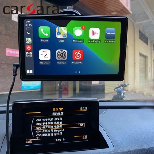 Portable Wireless Apple CarPlay Floating Standalone Screen Android Auto Monitor BT Universal External Car Play GPS Radio Display